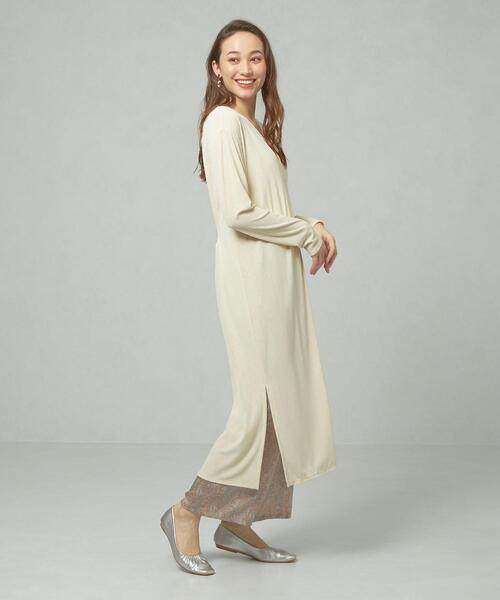 closet story（クローゼットストーリー）の「＜closet story＞□CSC ランダム テレコ ロングカーディガン -手洗い可能-（カーディガン/ボレロ・レディース・オフホワイト/ダークグレー・FREE）」の8枚目の写真