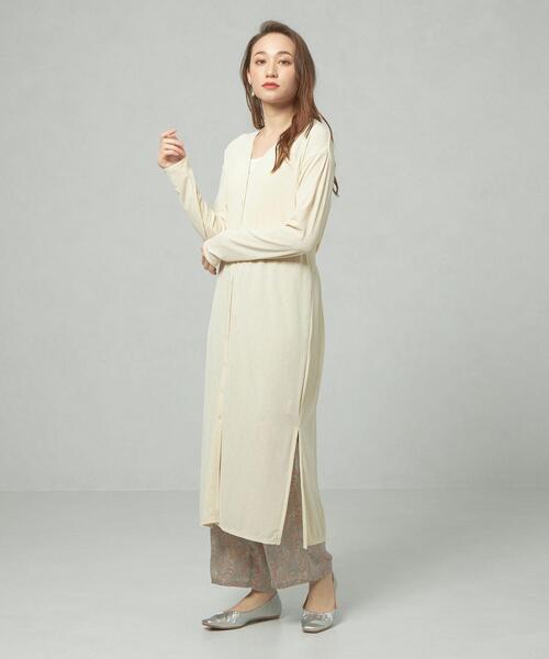 closet story（クローゼットストーリー）の「＜closet story＞□CSC ランダム テレコ ロングカーディガン -手洗い可能-（カーディガン/ボレロ・レディース・オフホワイト/ダークグレー・FREE）」の6枚目の写真