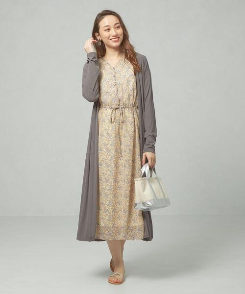 closet story（クローゼットストーリー）の「＜closet story＞□CSC ランダム テレコ ロングカーディガン -手洗い可能-（カーディガン/ボレロ・レディース・オフホワイト/ダークグレー・FREE）」の4枚目の写真