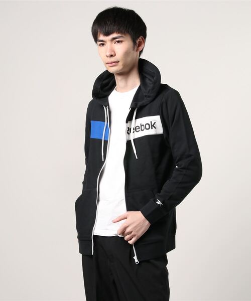 Reebok(リーボック)の「トレーニング エッセンシャルズ リニア ロゴ フーディー / Training Essentials Linear Logo Hoodie(パーカー・メンズ・ターコイズブルー/ブラック・SMALL/MEDIUM/LARGE/X-LARGE/XX-LARGE/X-SMALL/XXX-LARGE)」の9枚目の写真
