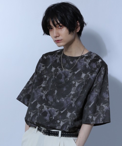 HARE（ハレ）の「HAZYパターンプルオーバー(HARE)（シャツ/ブラウス・メンズ・ブラック系その他/パープル系その他・SMALL/MEDIUM）」の6枚目の写真