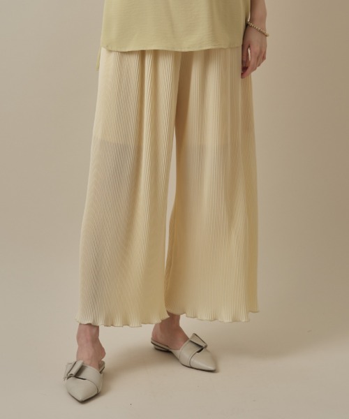 &. NOSTALGIA（アンドドットノスタルジア）の「プリーツカットパンツ（その他パンツ・レディース・アイボリー/グレイッシュブルー・FREE）」の4枚目の写真