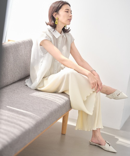 &. NOSTALGIA（アンドドットノスタルジア）の「プリーツカットパンツ（その他パンツ・レディース・アイボリー/グレイッシュブルー・FREE）」の10枚目の写真