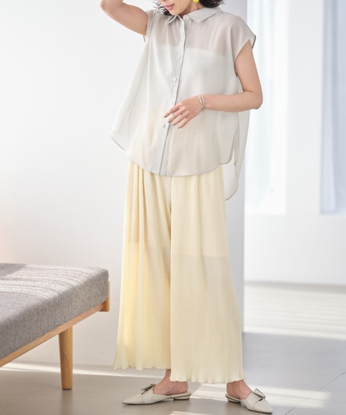 &. NOSTALGIA（アンドドットノスタルジア）の「プリーツカットパンツ（その他パンツ・レディース・アイボリー/グレイッシュブルー・FREE）」の14枚目の写真