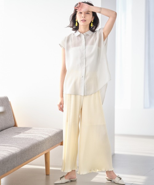 &. NOSTALGIA（アンドドットノスタルジア）の「プリーツカットパンツ（その他パンツ・レディース・アイボリー/グレイッシュブルー・FREE）」の11枚目の写真