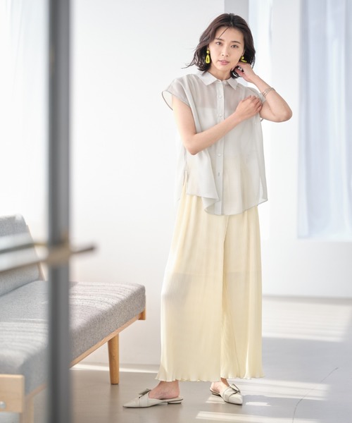 &. NOSTALGIA（アンドドットノスタルジア）の「プリーツカットパンツ（その他パンツ・レディース・アイボリー/グレイッシュブルー・FREE）」の12枚目の写真