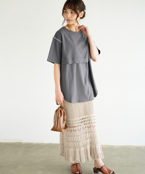 Chiaro（キアロ）の「透かし編みマーメイドスカート（スカート・レディース・ブラック/ベージュ/モカ・FREE）」の11枚目の写真