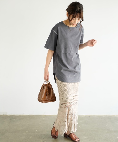 Chiaro（キアロ）の「透かし編みマーメイドスカート（スカート・レディース・ブラック/ベージュ/モカ・FREE）」の13枚目の写真