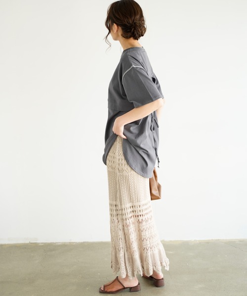 Chiaro（キアロ）の「透かし編みマーメイドスカート（スカート・レディース・ブラック/ベージュ/モカ・FREE）」の14枚目の写真