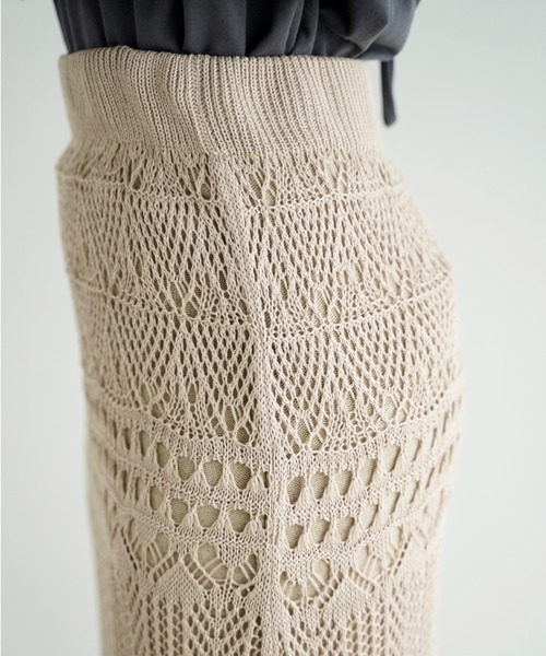 Chiaro（キアロ）の「透かし編みマーメイドスカート（スカート・レディース・ブラック/ベージュ/モカ・FREE）」の16枚目の写真