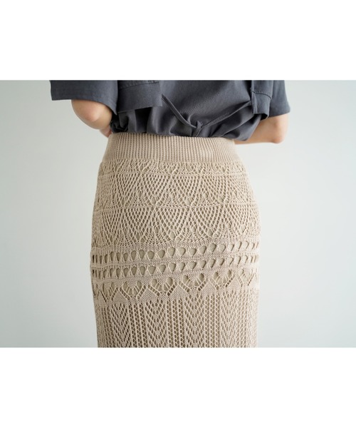 Chiaro（キアロ）の「透かし編みマーメイドスカート（スカート・レディース・ブラック/ベージュ/モカ・FREE）」の18枚目の写真