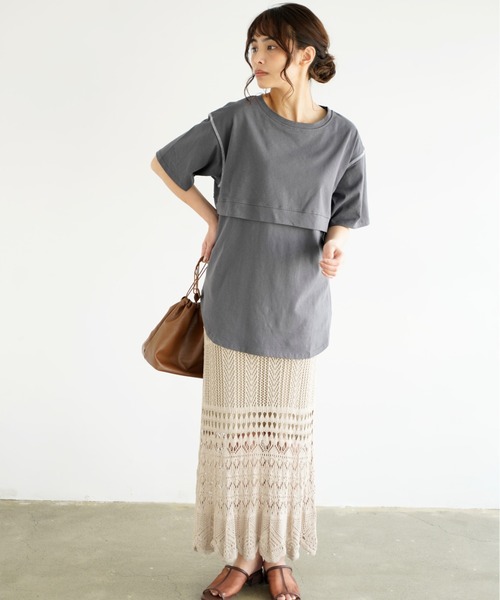 Chiaro（キアロ）の「透かし編みマーメイドスカート（スカート・レディース・ブラック/ベージュ/モカ・FREE）」の10枚目の写真