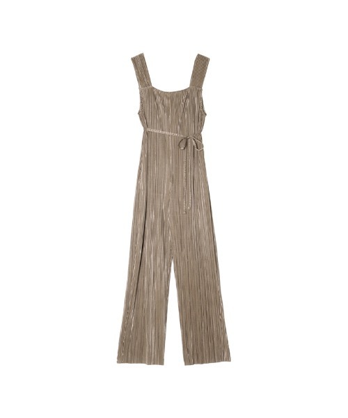 Re:EDIT（リエディ）の「グロッシープリーツリラックスサロペット（サロペット/オーバーオール・レディース・ブラック/ブラウン/グレイッシュベージュ・MEDIUM/LARGE/SHORT）」の17枚目の写真