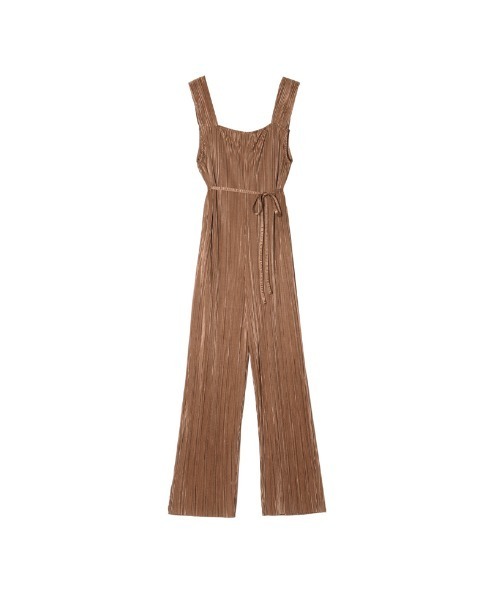 Re:EDIT（リエディ）の「グロッシープリーツリラックスサロペット（サロペット/オーバーオール・レディース・ブラック/ブラウン/グレイッシュベージュ・MEDIUM/LARGE/SHORT）」の18枚目の写真