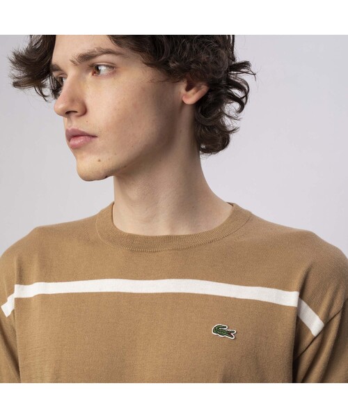 LACOSTE(ラコステ)の「クールマックスニットボーダーTシャツ(Tシャツ/カットソー・メンズ・ホワイト/ネイビー/ピンク/ダークベージュ・2/4/3/5)」の6枚目の写真
