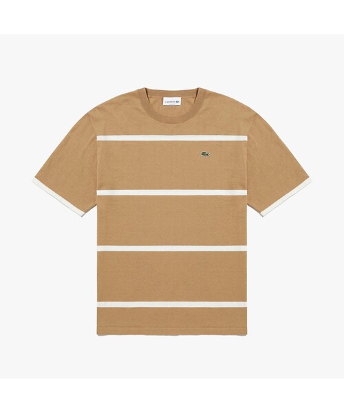 LACOSTE(ラコステ)の「クールマックスニットボーダーTシャツ(Tシャツ/カットソー・メンズ・ホワイト/ネイビー/ピンク/ダークベージュ・2/4/3/5)」の8枚目の写真