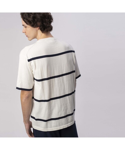 LACOSTE(ラコステ)の「クールマックスニットボーダーTシャツ(Tシャツ/カットソー・メンズ・ホワイト/ネイビー/ピンク/ダークベージュ・2/4/3/5)」の10枚目の写真
