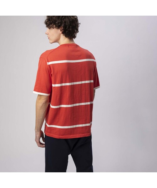 LACOSTE(ラコステ)の「クールマックスニットボーダーTシャツ(Tシャツ/カットソー・メンズ・ホワイト/ネイビー/ピンク/ダークベージュ・2/4/3/5)」の13枚目の写真