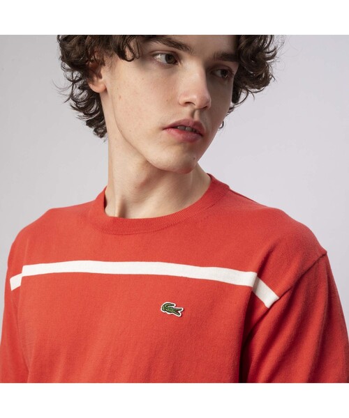 LACOSTE(ラコステ)の「クールマックスニットボーダーTシャツ(Tシャツ/カットソー・メンズ・ホワイト/ネイビー/ピンク/ダークベージュ・2/4/3/5)」の14枚目の写真