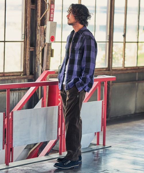 MARBLES（マーブルズ）の「ms4686-BUFFALO CHECK SHIRT シャツ（シャツ/ブラウス・メンズ・パープル/オレンジ・L/S/M/XL）」の4枚目の写真