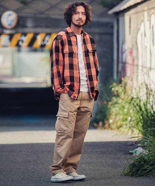 MARBLES（マーブルズ）の「ms4686-BUFFALO CHECK SHIRT シャツ（シャツ/ブラウス・メンズ・パープル/オレンジ・L/S/M/XL）」の9枚目の写真