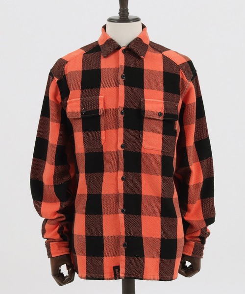 MARBLES（マーブルズ）の「ms4686-BUFFALO CHECK SHIRT シャツ（シャツ/ブラウス・メンズ・パープル/オレンジ・L/S/M/XL）」の10枚目の写真