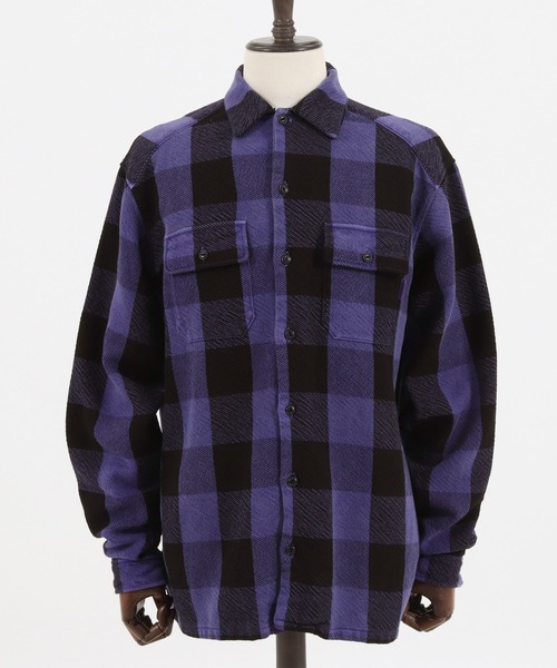 MARBLES（マーブルズ）の「ms4686-BUFFALO CHECK SHIRT シャツ（シャツ/ブラウス・メンズ・パープル/オレンジ・L/S/M/XL）」の12枚目の写真
