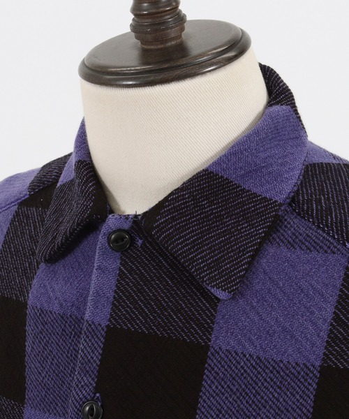 MARBLES（マーブルズ）の「ms4686-BUFFALO CHECK SHIRT シャツ（シャツ/ブラウス・メンズ・パープル/オレンジ・L/S/M/XL）」の14枚目の写真