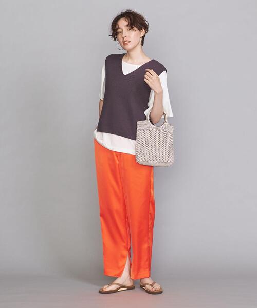 BEAUTY&YOUTH UNITED ARROWS（ビューティーアンドユースユナイテッドアローズ）の「BY サテン ストレートスリットパンツ -ウォッシャブル-（その他パンツ・レディース・クリーム/オレンジ/コバルトブルー・SMALL/MEDIUM）」の10枚目の写真