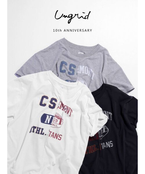Ungrid（アングリッド）の「【10周年限定】リメイクビッグTee（Tシャツ/カットソー・レディース・ライトグレー/オフホワイト/チャコールグレー・FREE）」の12枚目の写真