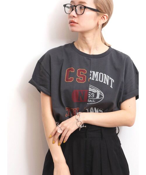 Ungrid（アングリッド）の「【10周年限定】リメイクビッグTee（Tシャツ/カットソー・レディース・ライトグレー/オフホワイト/チャコールグレー・FREE）」の5枚目の写真