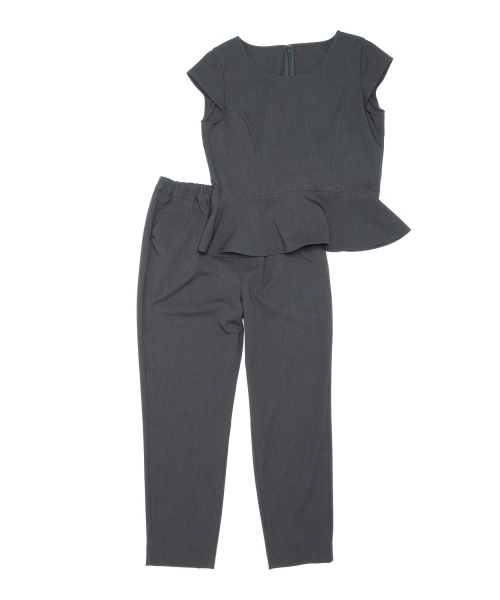 BEAMS LIGHTS Women's(ビームスライツ ウィメンズ)の「BEAMS LIGHTS / ペプラムキャップスリーブ パンツ セット オールインワン(つなぎ/オールインワン・レディース・ブラック/チャコールグレー/ベージュ/グリーン/ネイビー・36/38/40)」の19枚目の写真