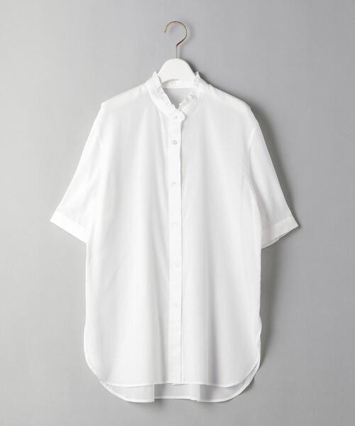 BEAUTY&YOUTH UNITED ARROWS（ビューティーアンドユースユナイテッドアローズ）の「BY コットンシフォンスタンドフリル 5分袖ブラウス（シャツ/ブラウス・レディース・ホワイト/ブラック/オリーブ・FREE）」の15枚目の写真