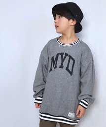 MAKE YOUR DAY | MYDロゴラインリブ裏シャギートレーナー■150.160cm(スウェット)