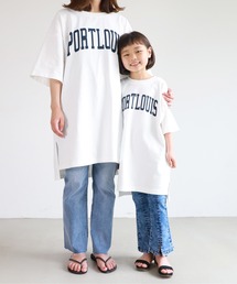 キッズ 親子お揃いヘビーウェイトカレッジロゴチュニック