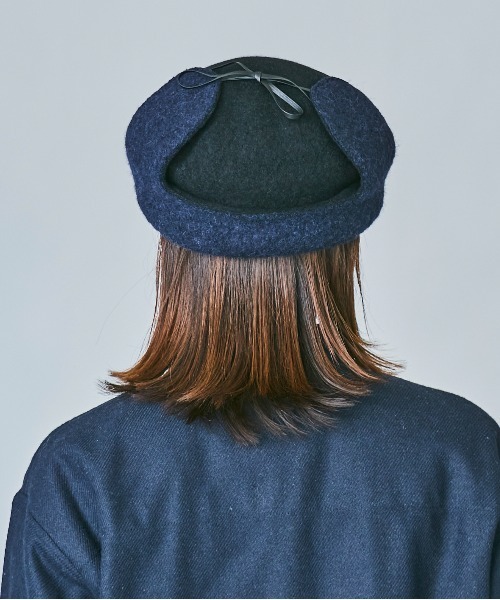 OVERRIDE（オーバーライド）の「OVERRIDE MILLED HUNTING EARLAP（ハンチング/ベレー帽・レディース・オリーブ/ブラック・M/57.5cm）」の7枚目の写真