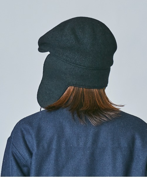 OVERRIDE（オーバーライド）の「OVERRIDE MILLED HUNTING EARLAP（ハンチング/ベレー帽・レディース・オリーブ/ブラック・M/57.5cm）」の9枚目の写真