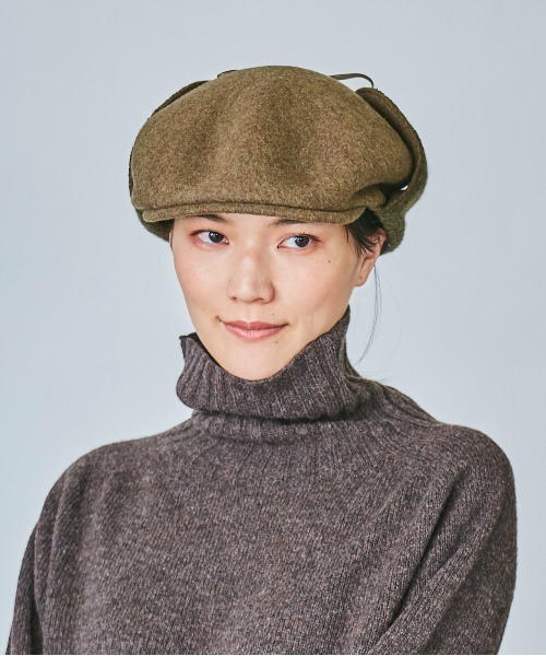 OVERRIDE（オーバーライド）の「OVERRIDE MILLED HUNTING EARLAP（ハンチング/ベレー帽・レディース・オリーブ/ブラック・M/57.5cm）」の19枚目の写真