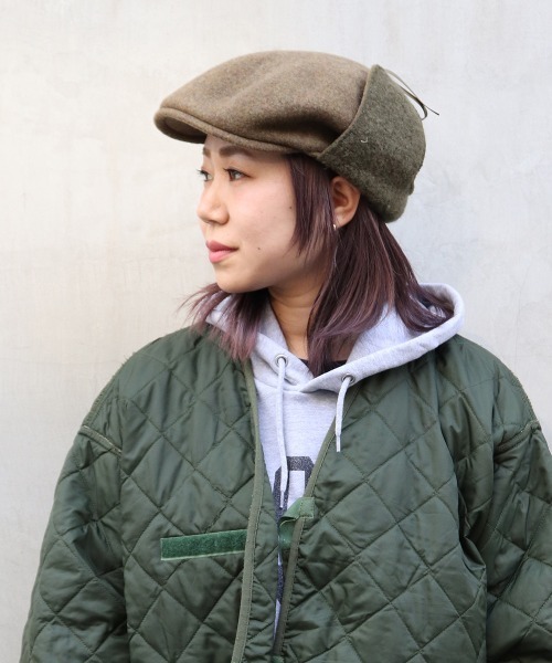 OVERRIDE（オーバーライド）の「OVERRIDE MILLED HUNTING EARLAP（ハンチング/ベレー帽・レディース・オリーブ/ブラック・M/57.5cm）」の22枚目の写真
