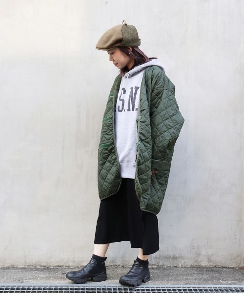 OVERRIDE（オーバーライド）の「OVERRIDE MILLED HUNTING EARLAP（ハンチング/ベレー帽・レディース・オリーブ/ブラック・M/57.5cm）」の21枚目の写真