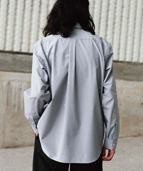 WYM LIDNM(ウィム バイ リドム)の「MICRO SPAN BASIC DRESS SHIRT(シャツ/ブラウス・メンズ・ホワイト/ブルー/チャコールグレー/カーキ/ダークブラウン/ダークグリーン/ナチュラル/サックスブルー/グレイッシュブルー/ストライプ・S/M/L)」の20枚目の写真