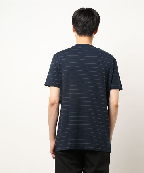SISLEY(シスレー)の「ボーダーロゴ半袖Tシャツ・カットソー(Tシャツ/カットソー・メンズ・ネイビー・SMALL/MEDIUM/LARGE/X-LARGE)」の3枚目の写真