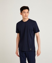 SISLEY | ボーダーロゴ半袖Tシャツ・カットソー(Tシャツ/カットソー)