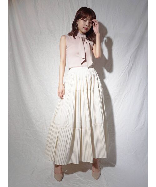 MERCURYDUO（マーキュリーデュオ）の「総針ボウタイ付ノースリーブニット（ニット/セーター・レディース・オフホワイト/ベビーピンク/ラベンダー・FREE）」の20枚目の写真