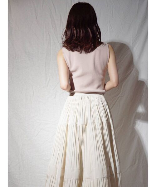 MERCURYDUO（マーキュリーデュオ）の「総針ボウタイ付ノースリーブニット（ニット/セーター・レディース・オフホワイト/ベビーピンク/ラベンダー・FREE）」の4枚目の写真