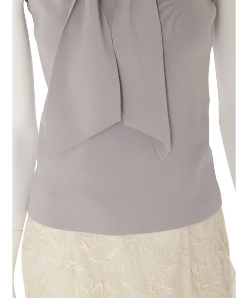 MERCURYDUO（マーキュリーデュオ）の「総針ボウタイ付ノースリーブニット（ニット/セーター・レディース・オフホワイト/ベビーピンク/ラベンダー・FREE）」の5枚目の写真