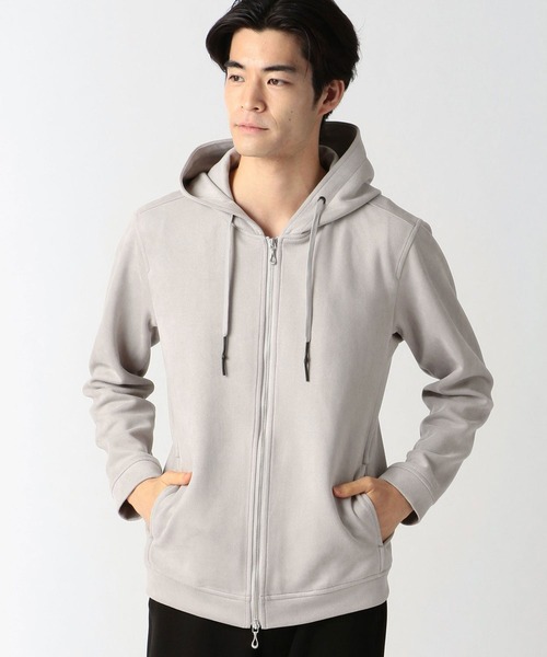 NICOLE CLUB FOR MEN（ニコルクラブフォーメン）の「スウェードジップアップパーカ（パーカー・メンズ・ブラック/シルバーグレー/グレー系/ライトベージュ・LARGE/X-LARGE/MEDIUM）」の5枚目の写真