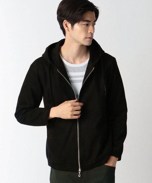 NICOLE CLUB FOR MEN（ニコルクラブフォーメン）の「スウェードジップアップパーカ（パーカー・メンズ・ブラック/シルバーグレー/グレー系/ライトベージュ・LARGE/X-LARGE/MEDIUM）」の17枚目の写真