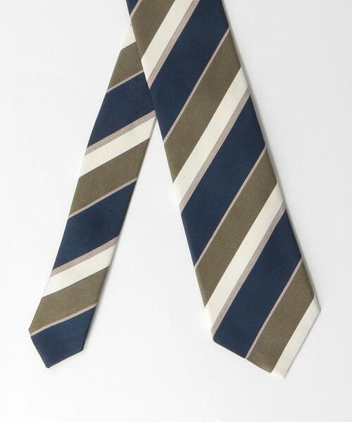 Altea（アルテア）の「＜altea（アルテア）＞8.0cm ストライプ3 ネクタイ（ネクタイ・メンズ・ネイビー/オリーブ・FREE）」の3枚目の写真