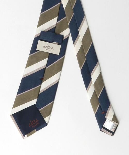 Altea（アルテア）の「＜altea（アルテア）＞8.0cm ストライプ3 ネクタイ（ネクタイ・メンズ・ネイビー/オリーブ・FREE）」の4枚目の写真